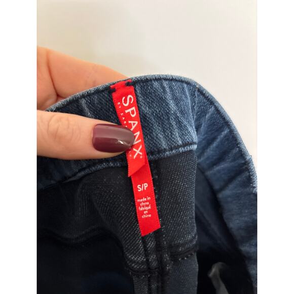 Spanx Leggings Womens Small Jean-ish Ankle Pull On Twilight Rinse Blue FLAWS - Picture 7 of 8